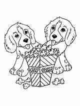 Honden Kleurplaat Kleurplaten Popcorn Hond Doos Erg sketch template