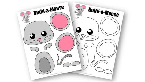 printable cut  paste mouse craft  kids