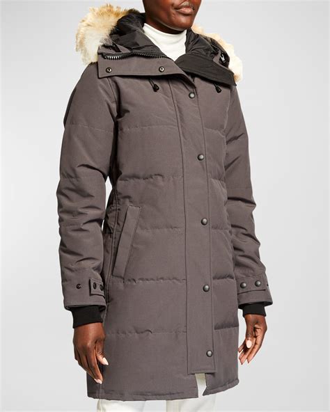 canada goose lorette fur hood  parka coat neiman marcus