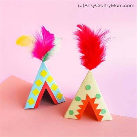 mini paper teepee craft decorations  thanksgiving