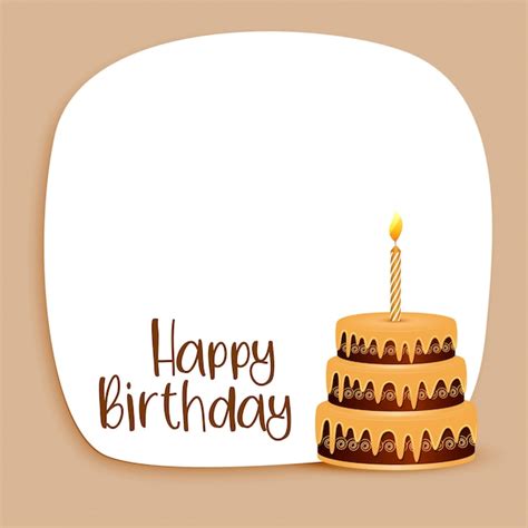 vector happy birthday card design  text space  cake