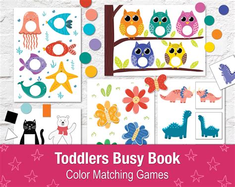 toys games learning school color matching gamebusy book printable