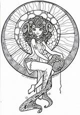 Capricorn Coloring Pages Zentangle Deviantart Zodiac Drawings Drawing Adult Tattoo Didn Plan Color Draw Visit Getcolorings Choose Board Aesthetic Astrology sketch template