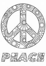 Peace Coloring Symbol Flowers Color Pages Stress Anti Adult Zen Text Inside Mandala Sign Printable Adults Sheets Signs Flower Book sketch template