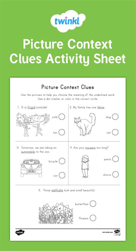 picture context clues activity context clues activities context