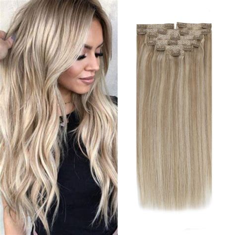 43 Best Photos Blonde Hair Highlights Amazon Com Remy Clip In Hair