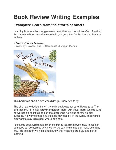 book review writing examples book revi ew wr iting exampl es examples learn   efforts