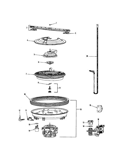 motor  pump diagram parts list  model edwess electrolux parts dishwasher parts