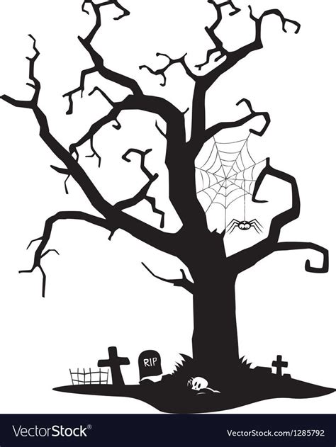 spooky silhouette  tree royalty  vector image ad tree