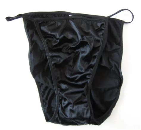 vintage victoria s secret second skin satin string bikini panties size