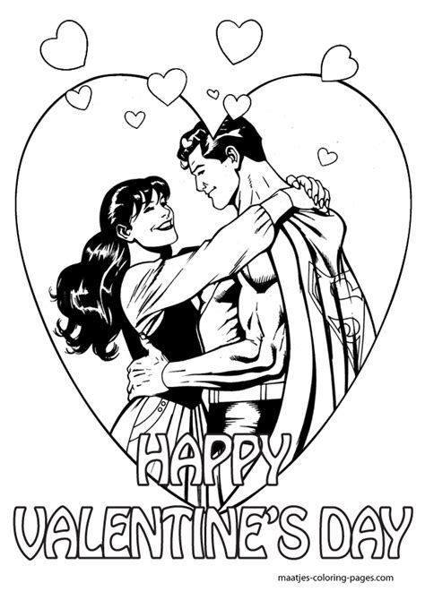 superman  lois laine valentines day coloring pages  kids
