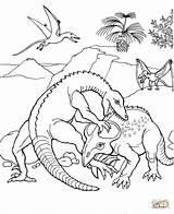 Coloring Pages Protoceratops Dinosaurs Printable Fights Dinosaur Fighting Color Drawing Print Kids Online sketch template