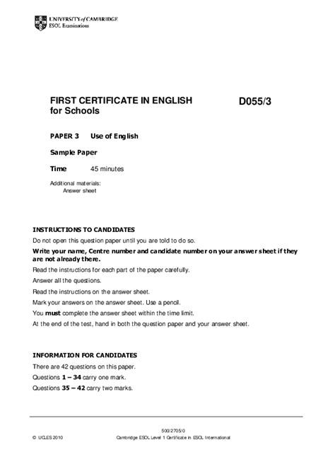firstfor schools sample   english paper ivan kikta