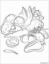 Fall Vegetables Pages Coloring Color sketch template