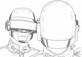 Daft Punk Lineart Deviantart sketch template