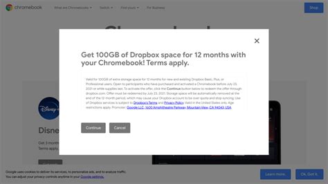 latest chromebook perk offers gb   dropbox togoogle