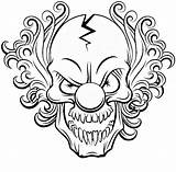 Coloring Clowns Clown Scary Pages Killer Colouring Drawing Halloween Color Book Evil Adult Horror Cartoon sketch template