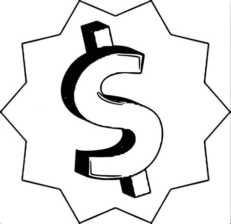 money black white money symbol coloring page wecoloringpagecom
