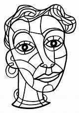 Cubismo Picasso Abstracto Retratos Resultado Aprender Guardado Ar Coloriages Faça Mesmo Artesanato sketch template
