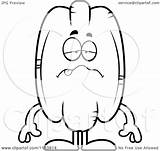 Pecan Mascot Sick Cartoon Happy Outlined Coloring Vector Cory Thoman Clipart Royalty sketch template
