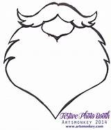 Beard Santa Coloring Cut Christmas Hat Outline Booth Stick Prop Board Activities Advent Clipart Mustache Getdrawings Xmas Work Pages Choose sketch template