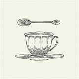 Teacup Rawpixel Jaw Claptone Teaspoon Spoon sketch template