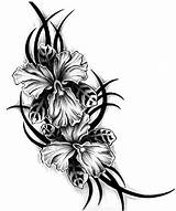 Tribal Flowers Tattoo Flower Tattoos Designs Clipart Drawings Floral Orchid Flores Drawing Pretty Iris Girls Stencil Beautiful Downloads Flor Wings sketch template