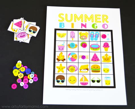 printable summer bingo artsy fartsy mama