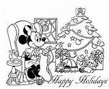 Coloring Disney Minnie Mouse Christmas Pages Mickey Xmas Colouring Printable Kids Sheets Knitting Tree Drawing Color Print Adult Year Getcolorings sketch template