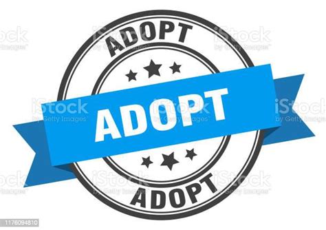 adopt label adopt blue band sign adopt stock illustration  image  award ribbon
