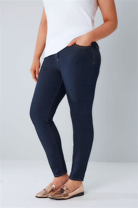 indigo blue 5 pocket skinny ava jeans plus size 16 to 32