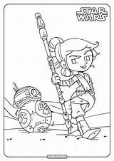 Rey Coloring Wars Star Pages Printable Bb sketch template