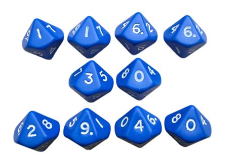 dice set     opaque ten sided dice blue snm stuff