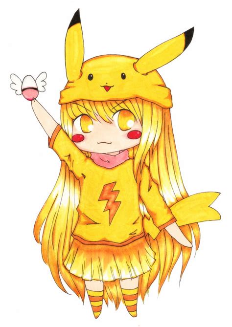 chibi pikachu gijinka  deliciosaberry  deviantart