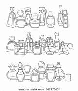 Perfume Outline Bottle Coloring Bottles Template Uncolored Sketch sketch template