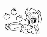 Applejack Coloring Apples Her Pony Little sketch template