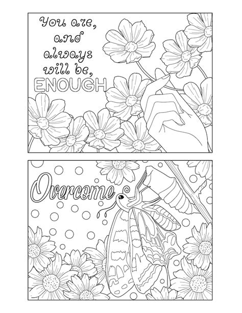 kindness postcards coloring pages  adults  printable etsy