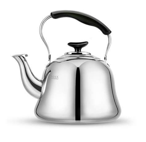 tea kettle stovetop whistling teakettle teapot stainless steel thin base mirror finish