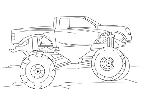 easy coloring   printing   bigfoot monster truck  kids
