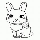 Coloring Pages Cute Rabbit Easy Bunny Drawing Girls Kids Girl Bunnies Color Printable Draw Getdrawings Step Popular Gif Getcolorings Coloringhome sketch template