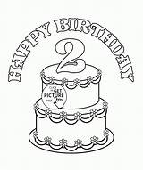 Birthday Happy Coloring Pages 2nd Cake Kids Printable 5th Wuppsy Cards Printables Holiday Holidays sketch template