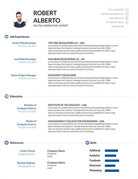 resume template   word images infortant document