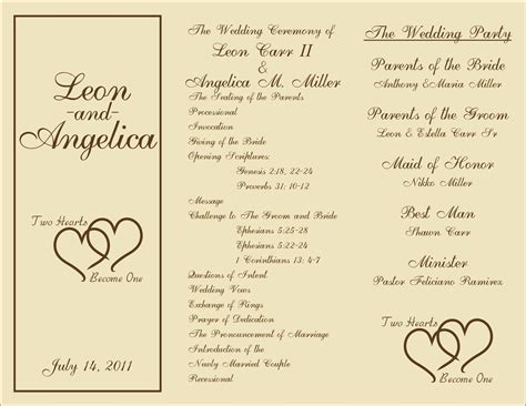 sample wedding ceremony programs pengledesign