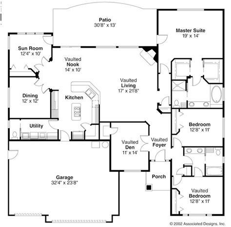 open ranch style floor plans ranch style house plans backyard house plans floor plans