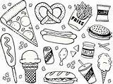 Doodles Food Doodle Junk Fast Pages Drawing Easy Drawings Istockphoto sketch template