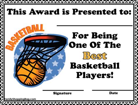 printable basketball certificate template printable templates