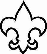 Scout Lis Boy Scouts Symbol Cub Fleur Outline Visit Eagle sketch template