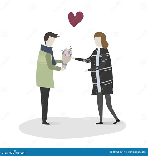 vector  couple showing love    stock vector illustration  vprojectx