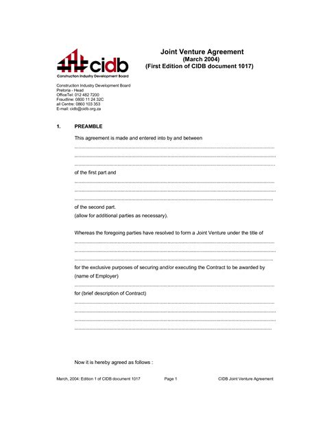 cidb form  contract boris lawrence