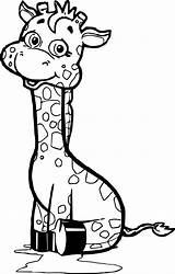 Giraffe Coloring Pages Cute Print sketch template